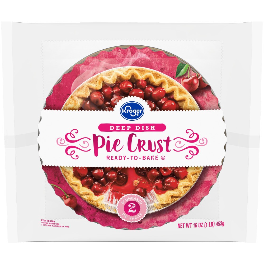 slide 1 of 4, Kroger Deep Dish 9-Inch Pie Crusts, 2 ct; 16 oz