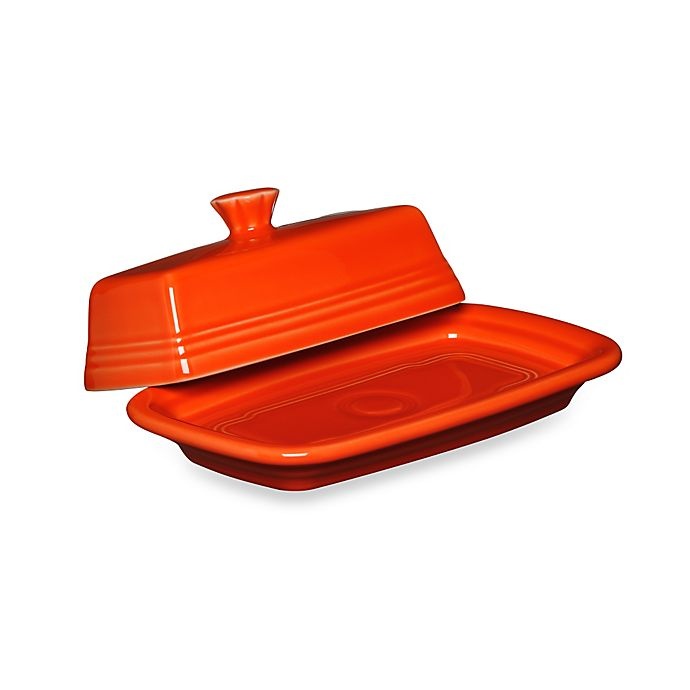 slide 1 of 2, Fiesta Extra-Large Covered Butter Dish - Poppy, 1 ct