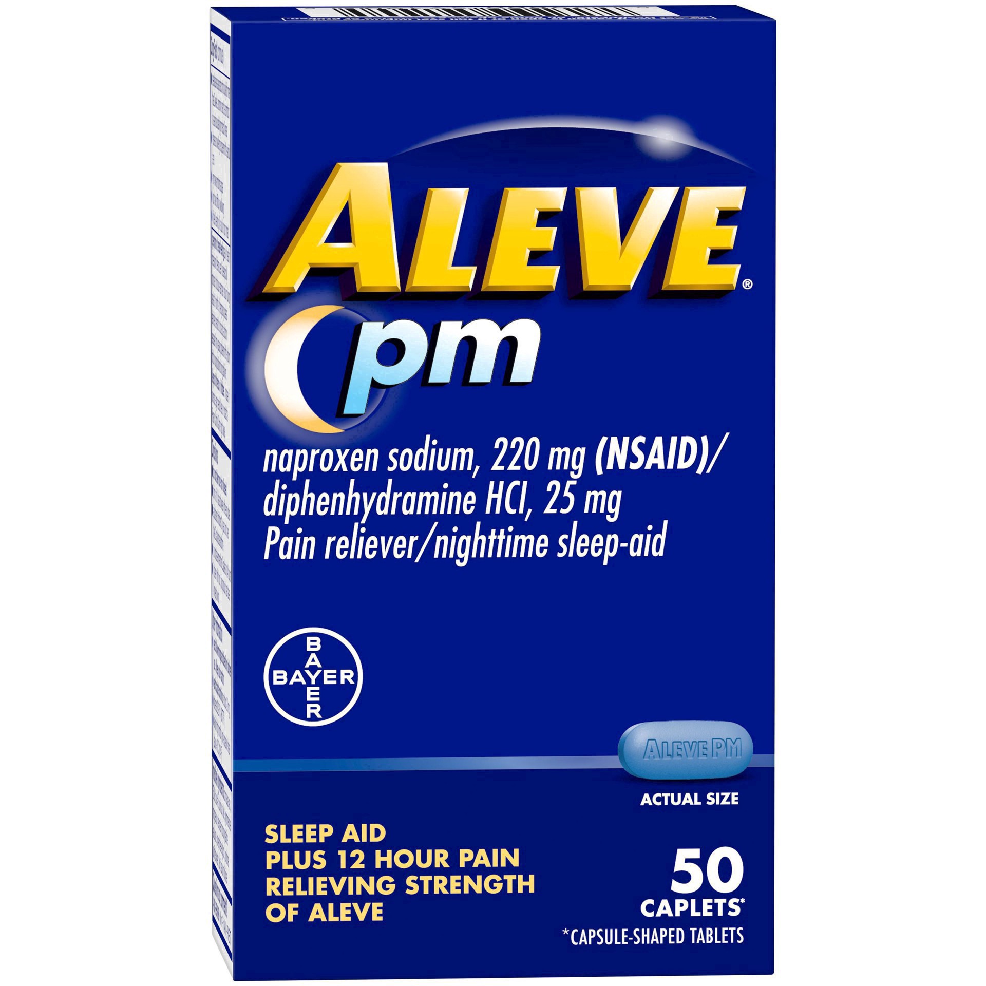 slide 13 of 44, Aleve PM Pain Reliever Nighttime Sleep-Aid 220mg Caplets, 50 ct