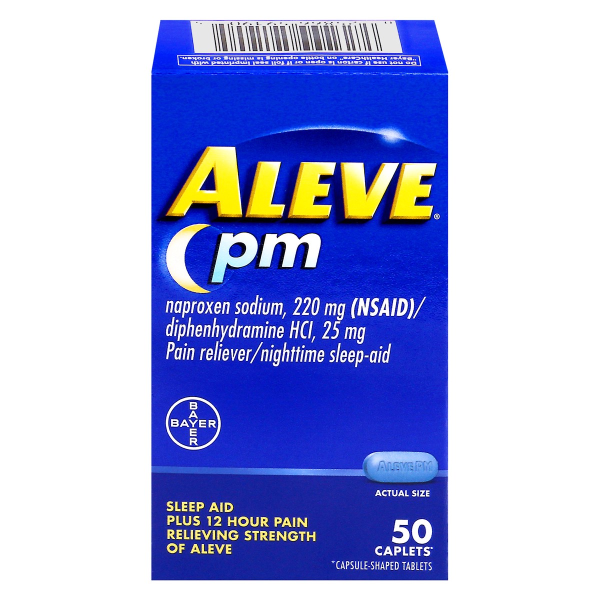 slide 1 of 44, Aleve PM Pain Reliever Nighttime Sleep-Aid 220mg Caplets, 50 ct