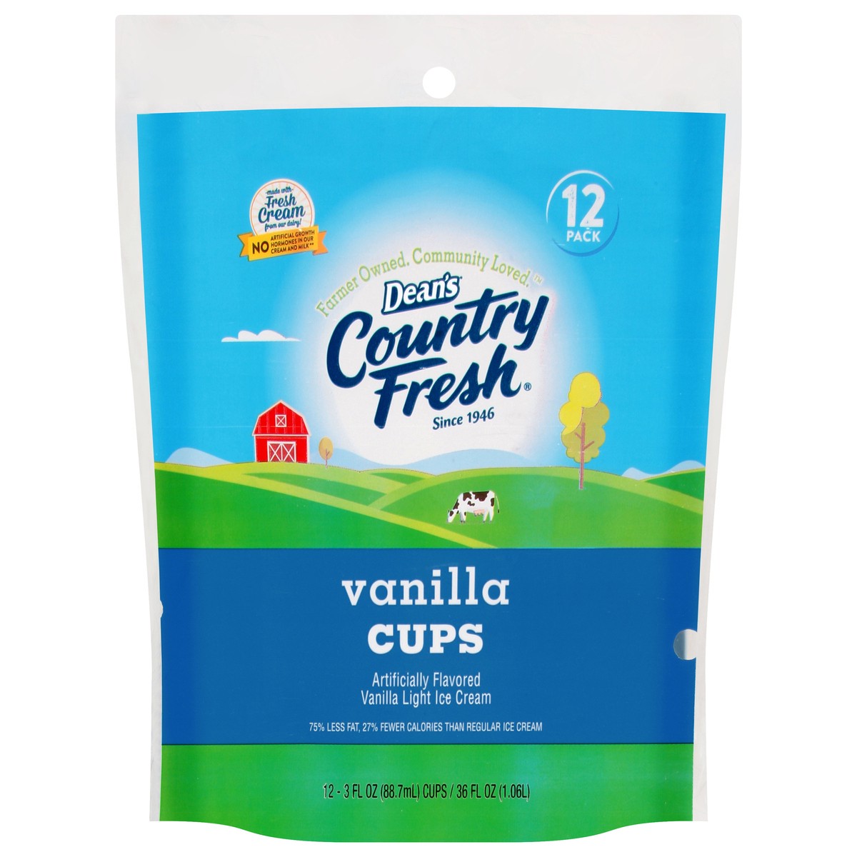 slide 12 of 14, Country Fresh Light Vanilla Ice Cream Cups 12 - 3 fl oz Packs, 12 ct