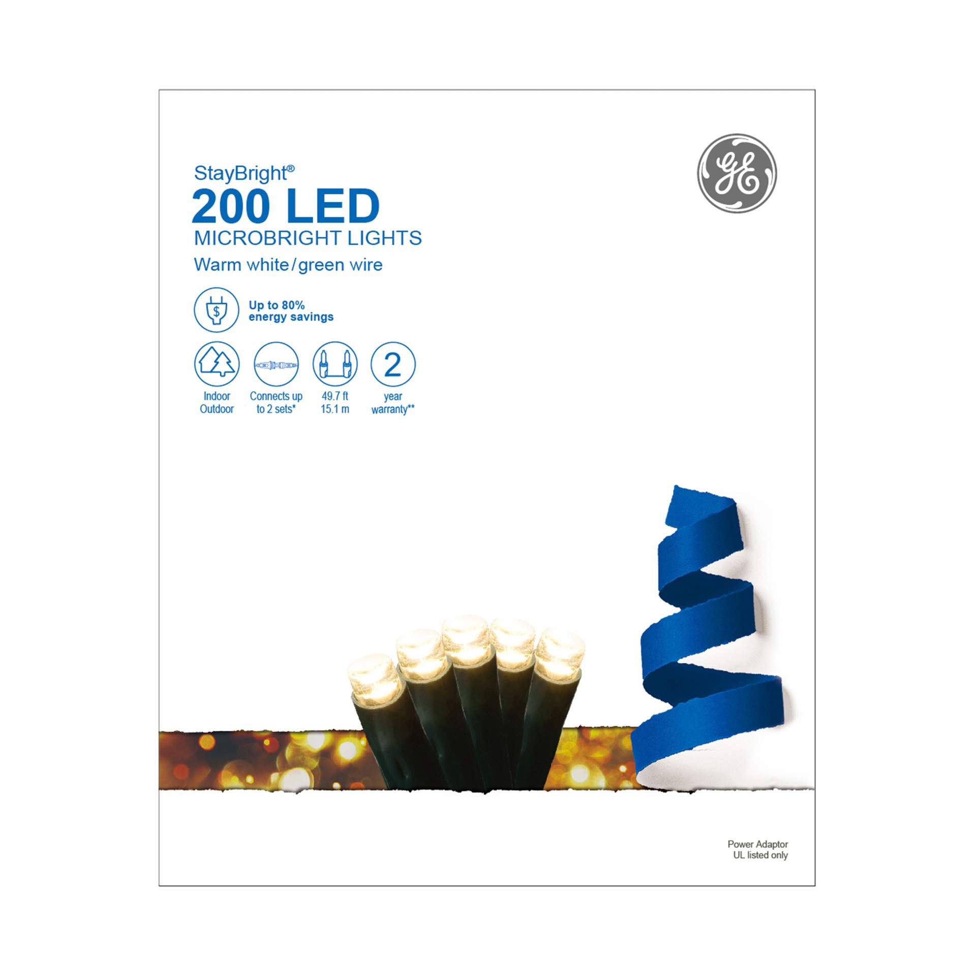slide 2 of 3, Ge Staybright 200ct. Warm White Led String Lights, 200 ct