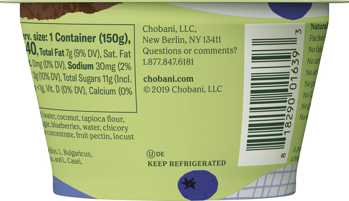 slide 2 of 7, Chobani Blueberry Coconut Yogurt, 5.3 oz