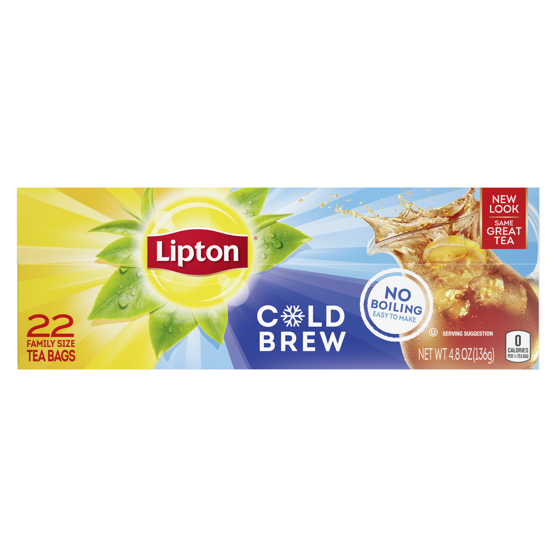 slide 2 of 4, Lipton Cold Brew Family Size Black Iced Tea Bags, 22 ct