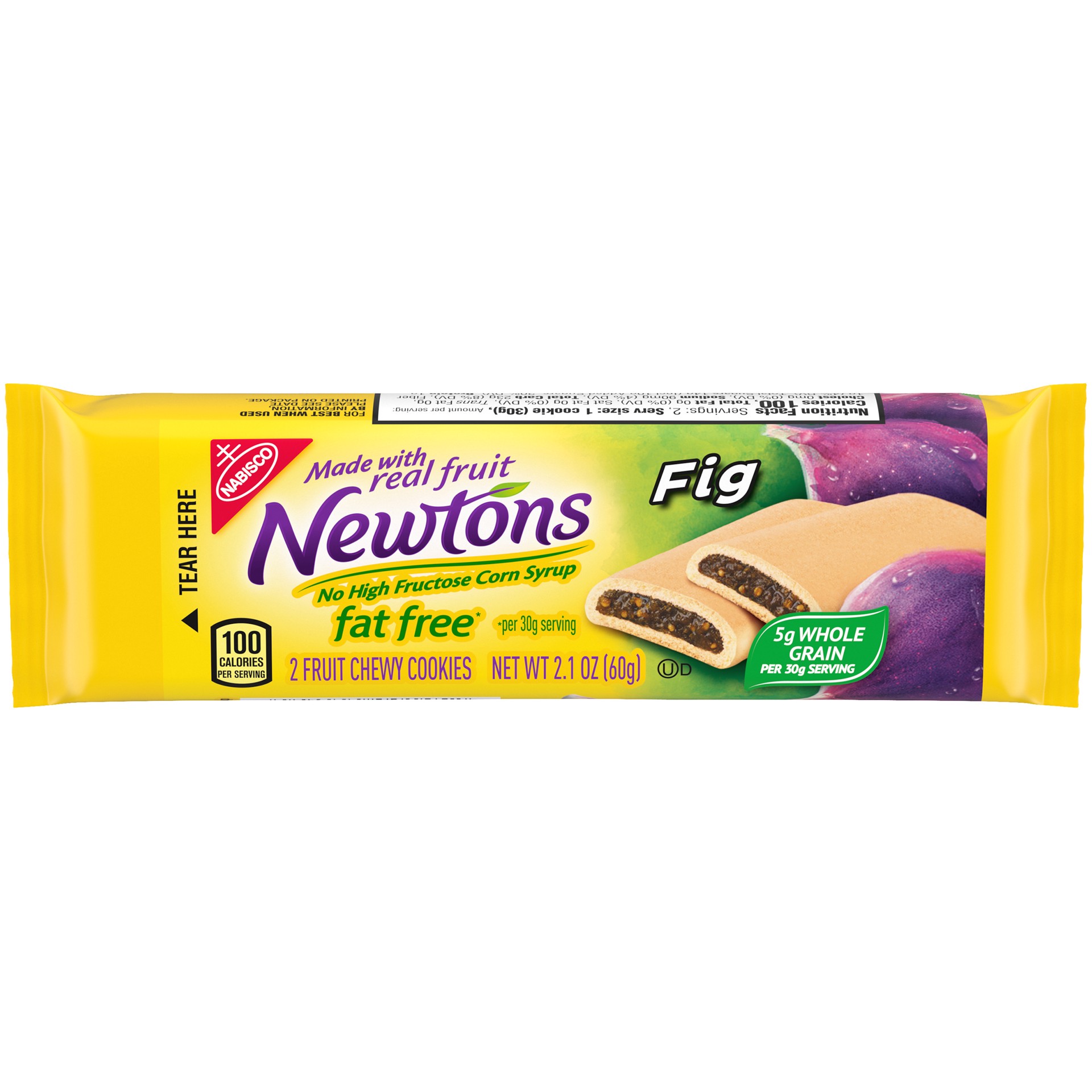 slide 1 of 5, Newtons Fig Fat Free Fruit Chewy Cookies, Single Serve (2.1 oz), 0.13 lb