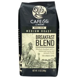 H-E-B Cafe Ole Whole Bean Breakfast Blend Medium Roast Coffee - 12 oz