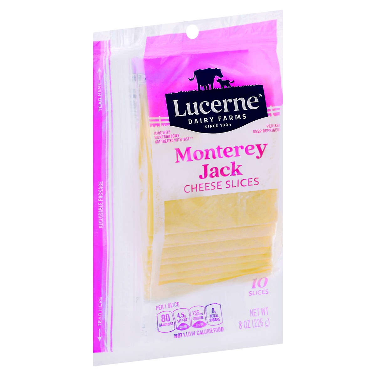 slide 2 of 9, Lucerne Dairy Farms Cheese Slices Monterey Jack, 10 ct