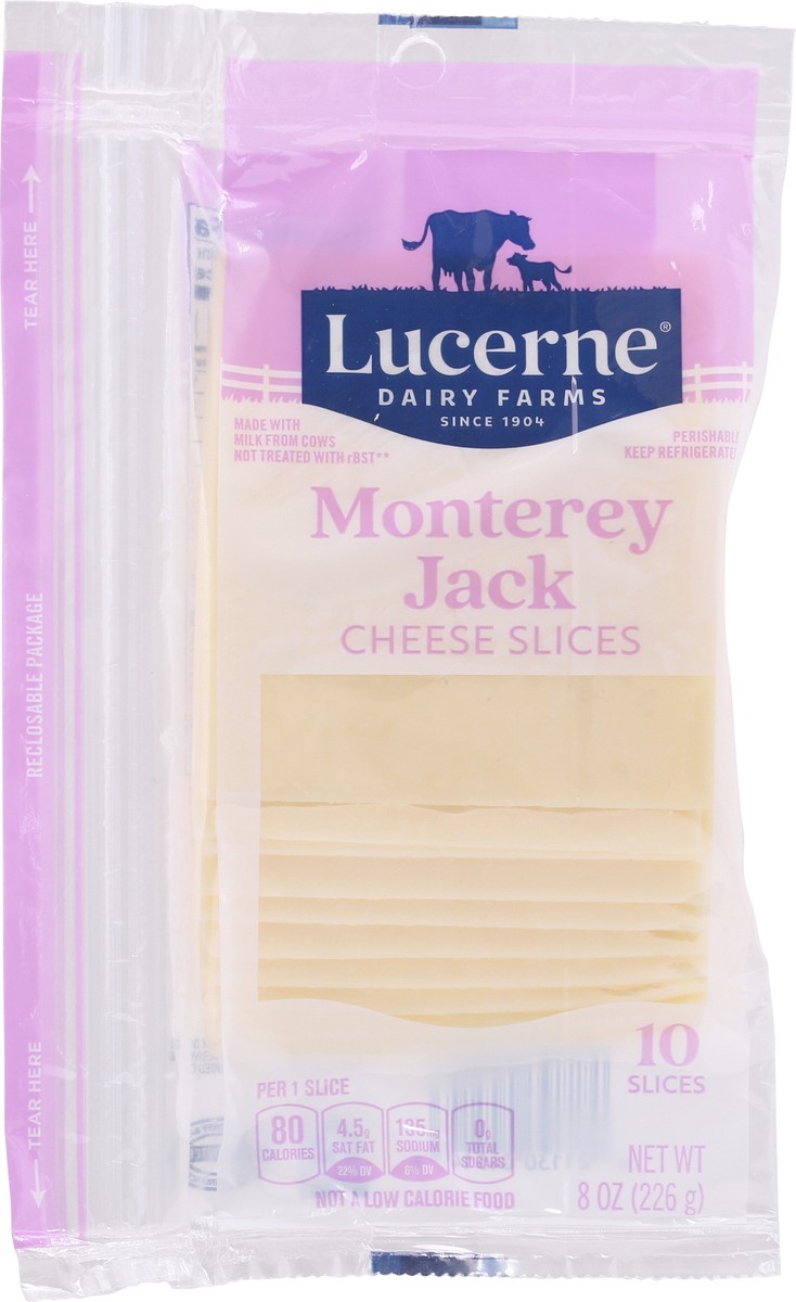 slide 4 of 9, Lucerne Dairy Farms Cheese Slices Monterey Jack, 10 ct