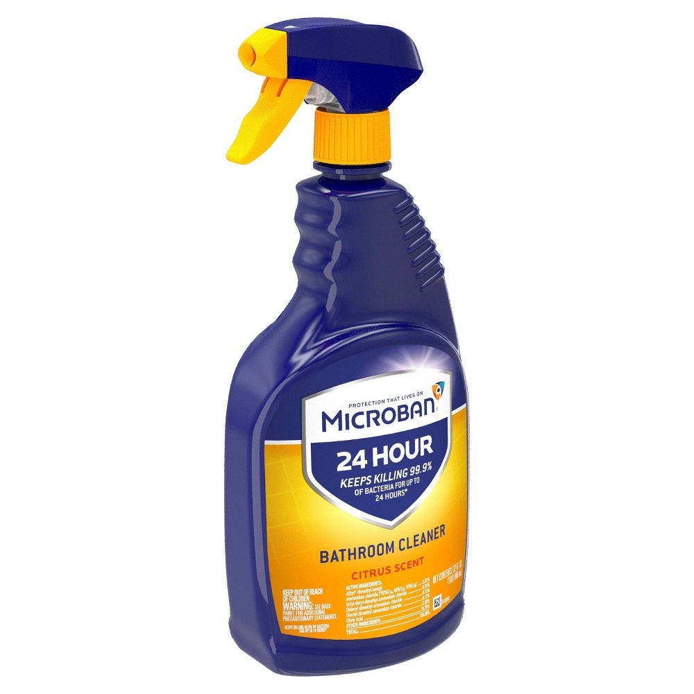 slide 4 of 4, Microban Citrus Scent 24 Hour Bathroom Cleaner, 32 fl oz