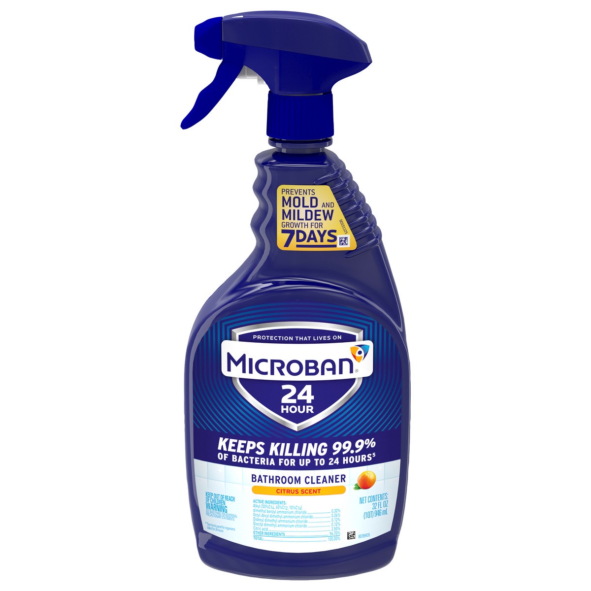 slide 1 of 3, Microban Citrus Scent 24 Hour Bathroom Cleaner and Sanitizing Spray - 32 fl oz, 32 fl oz