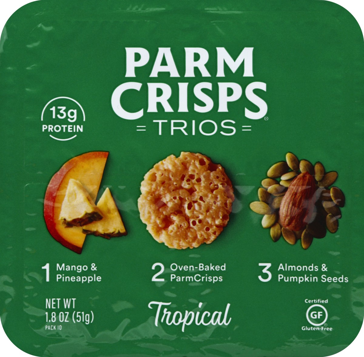 slide 5 of 5, ParmCrisps Parm Crisps Trios Tropical, 1.8 oz