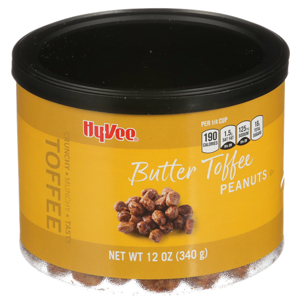 slide 1 of 1, Hy-vee Butter Toffee Peanuts, 12 oz