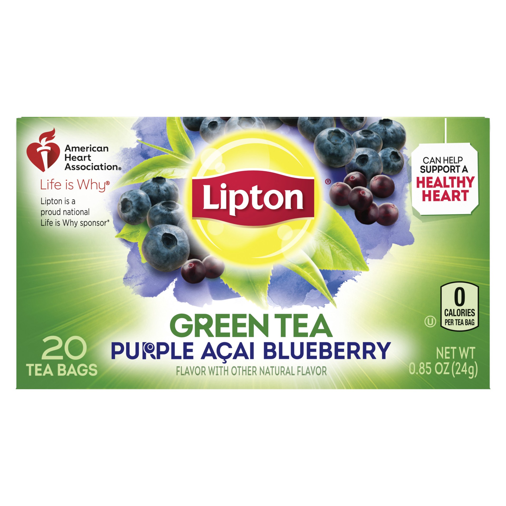 slide 3 of 4, Lipton Bags Purple Acai Blueberry Green Tea - 20 ct, 20 ct