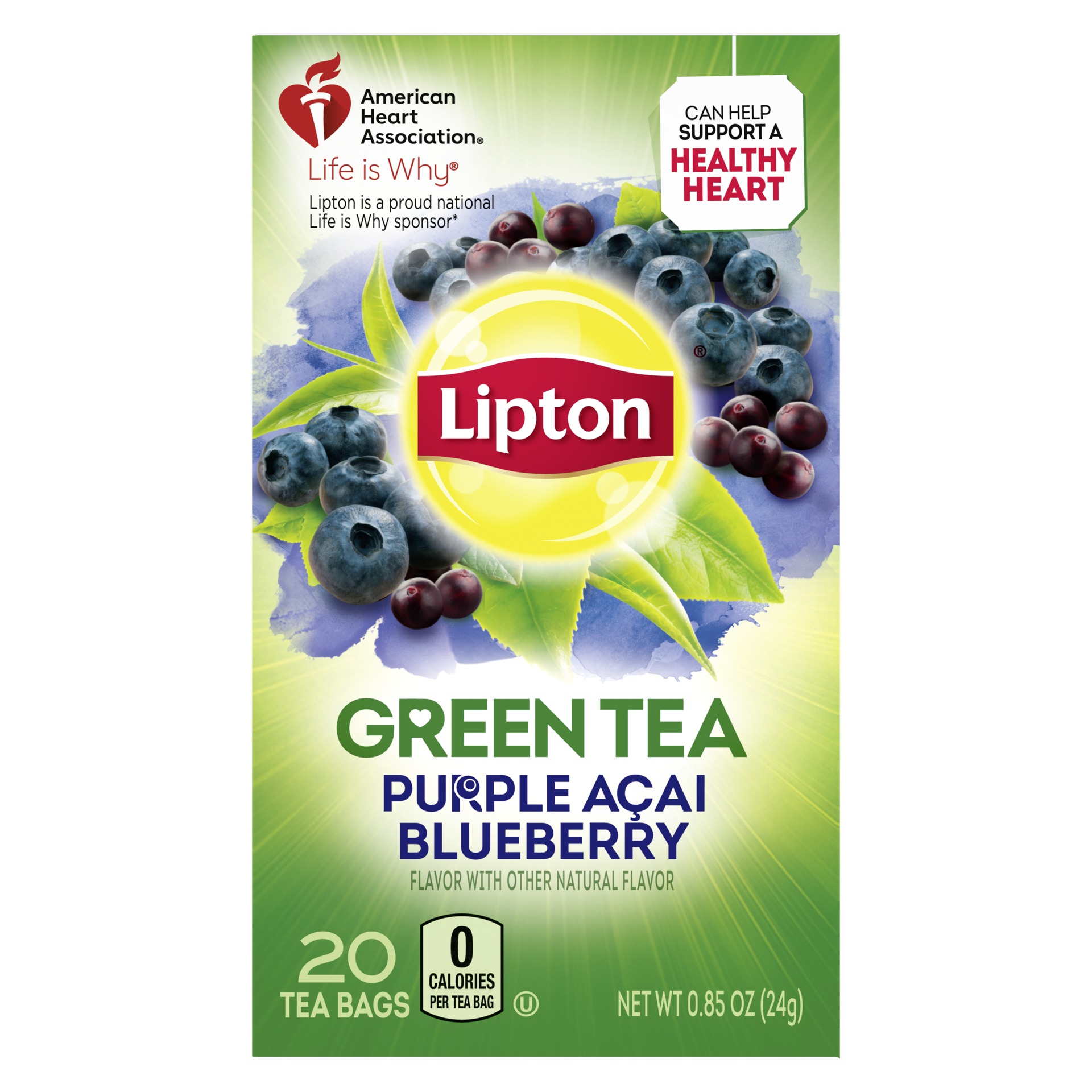 slide 4 of 4, Lipton Bags Purple Acai Blueberry Green Tea - 20 ct, 20 ct