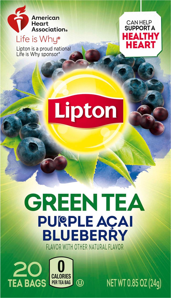 slide 1 of 4, Lipton Bags Purple Acai Blueberry Green Tea - 20 ct, 20 ct