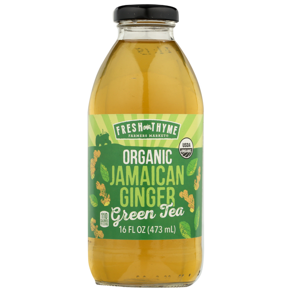 slide 1 of 1, Fresh Thyme Organic Jamaican Ginger Green Tea, 16 fl oz
