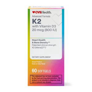 slide 1 of 1, Cvs Health K2 With Vitamin D3 Softgels, 60 Ct, 60 ct