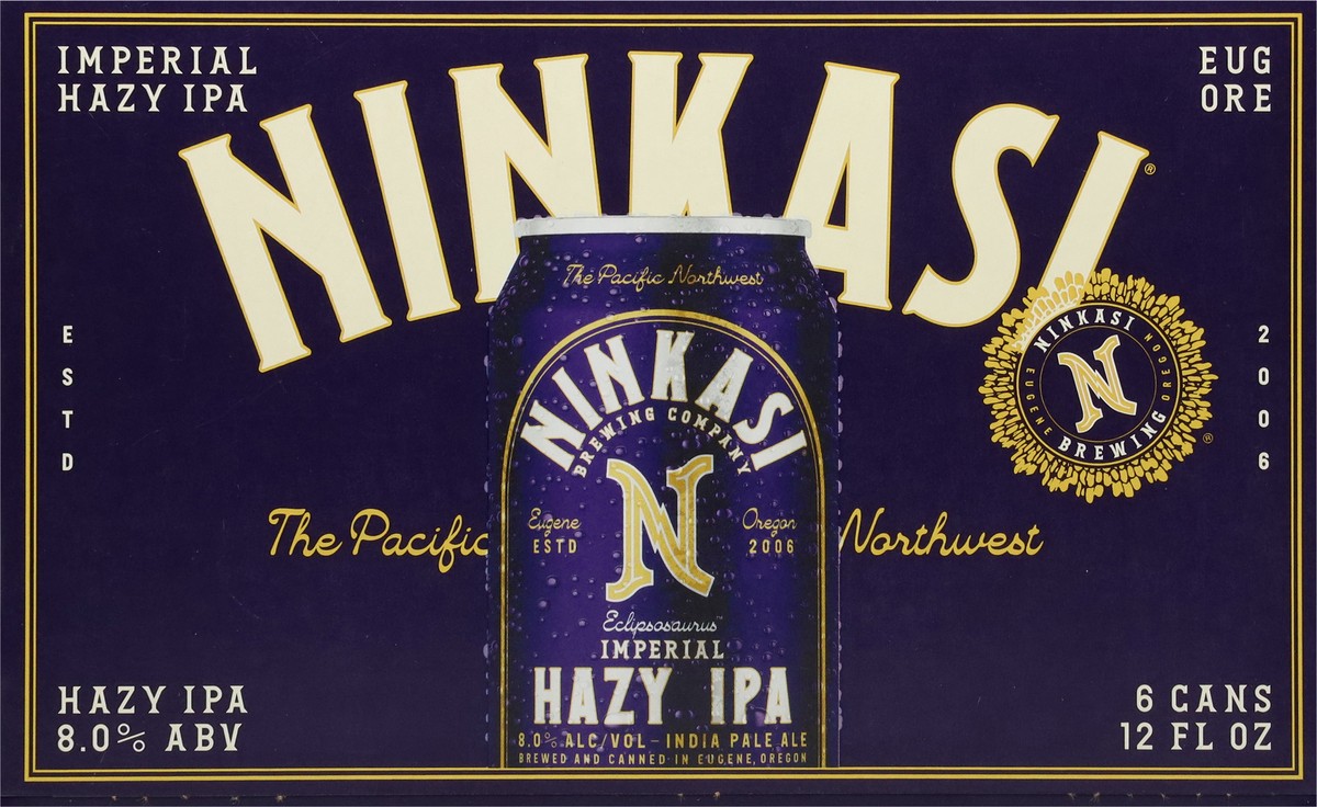 slide 6 of 10, Ninkasi Hazy IPA Imperial Eclipsosaurus Beer 6 - 12 fl oz Cans, 6 ct