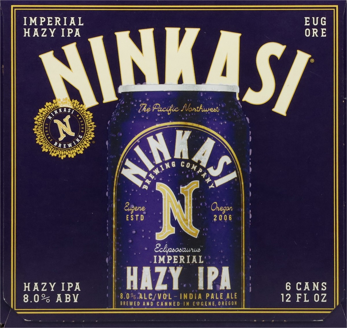 slide 8 of 10, Ninkasi Hazy IPA Imperial Eclipsosaurus Beer 6 - 12 fl oz Cans, 6 ct