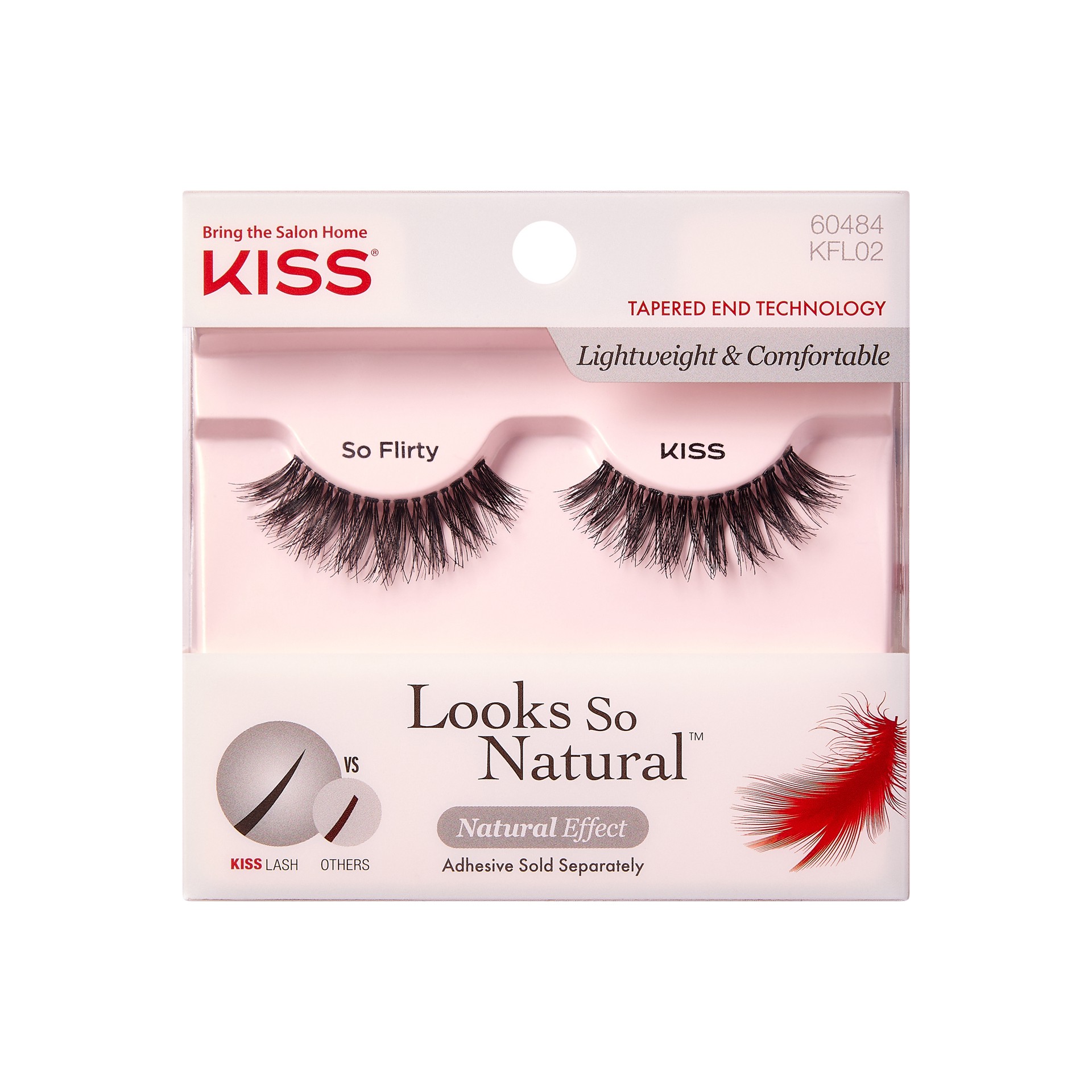 slide 1 of 4, KISS Looks So Natural Lashes, Flirty, 1 ct