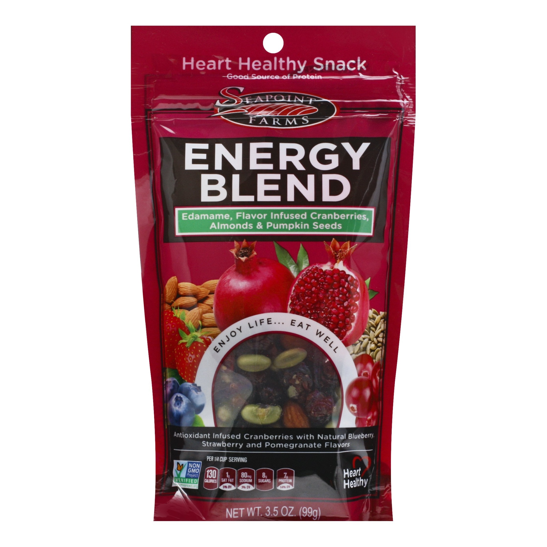 slide 1 of 6, Seapoint Farms Energy Blend Heart Healthy Snack, 3.5 oz