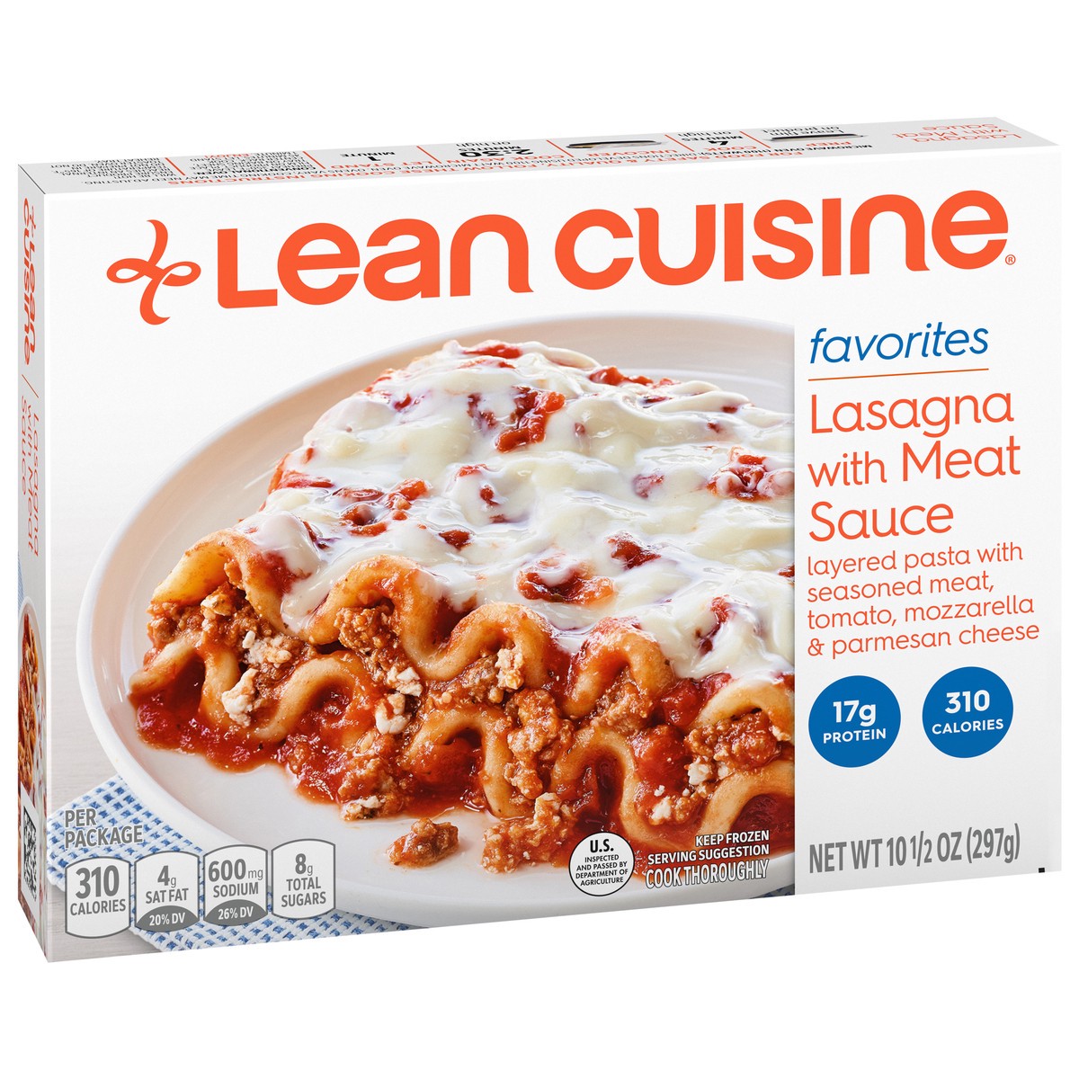 slide 2 of 9, Lean Cuisine Frozen Meal Lasagna With Meat Sauce, Comfort Cravings Microwave Meal, Microwave Lasagna Dinner, Frozen Dinner for One, 10.5 oz