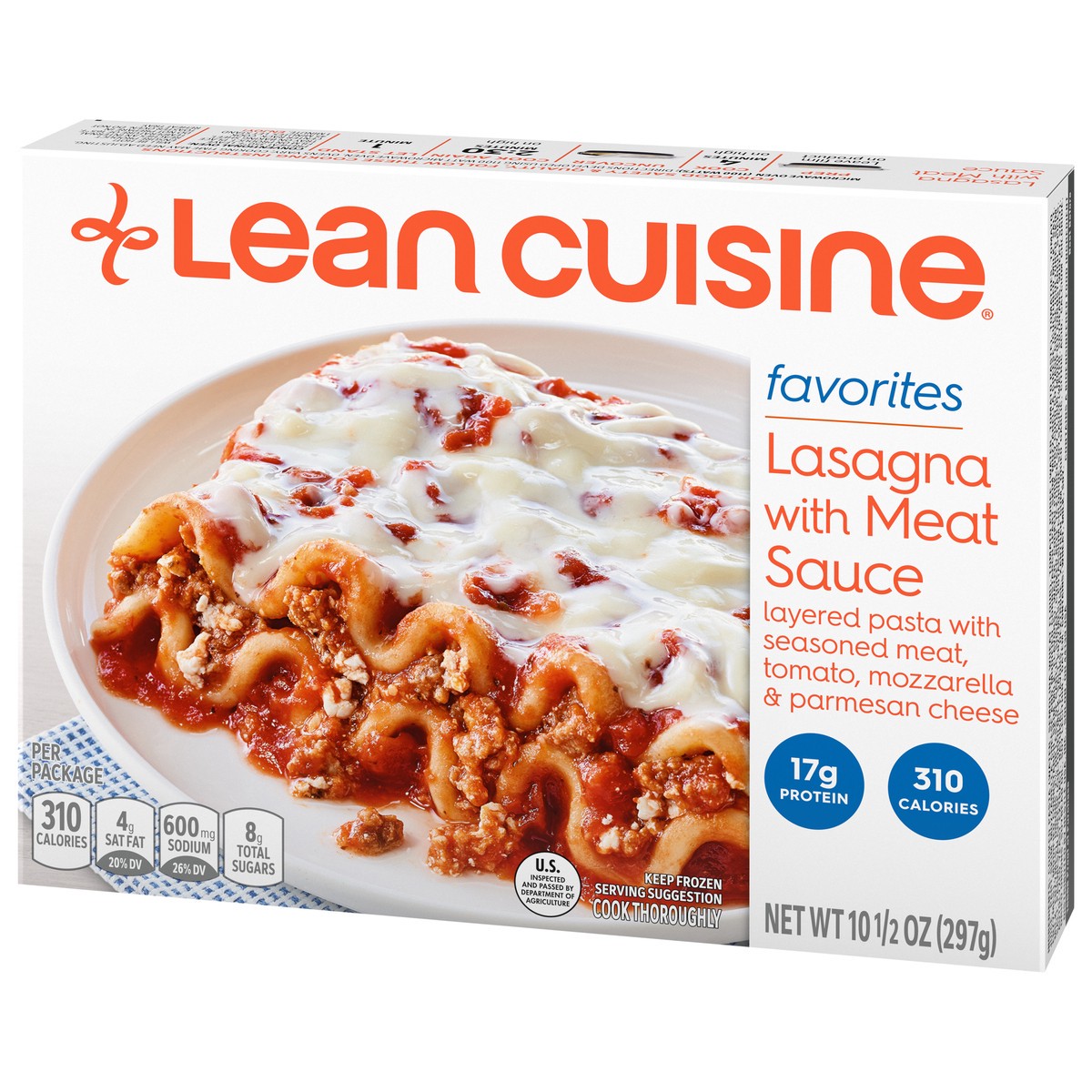 slide 3 of 9, Lean Cuisine Frozen Meal Lasagna With Meat Sauce, Comfort Cravings Microwave Meal, Microwave Lasagna Dinner, Frozen Dinner for One, 10.5 oz