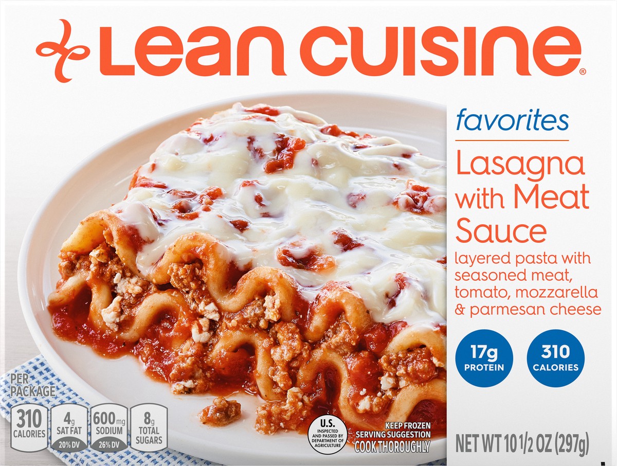 slide 6 of 9, Lean Cuisine Frozen Meal Lasagna With Meat Sauce, Comfort Cravings Microwave Meal, Microwave Lasagna Dinner, Frozen Dinner for One, 10.5 oz