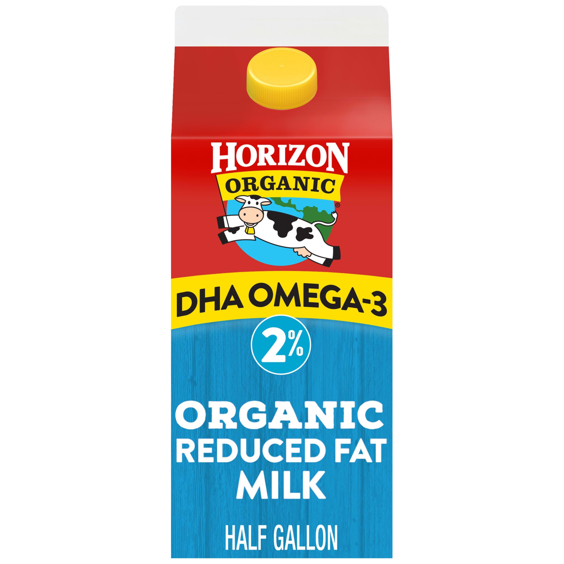 slide 1 of 5, Horizon Organic 2% Reduced Fat Milk with DHA Omega-3, Half Gallon, 