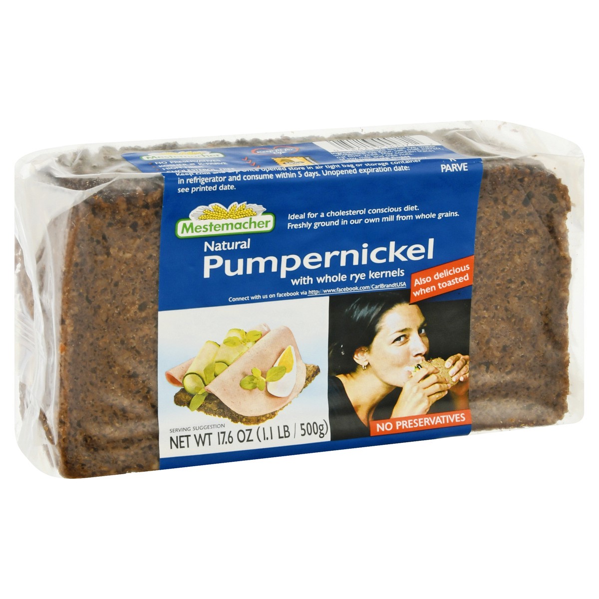 slide 2 of 9, Mestemacher Pumpernickel Bread, 17 oz