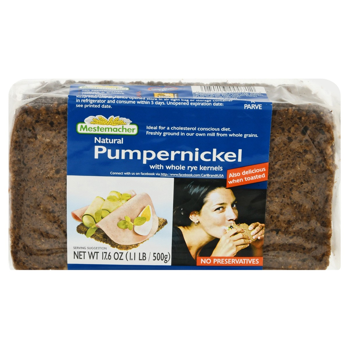 slide 1 of 9, Mestemacher Pumpernickel Bread, 17 oz