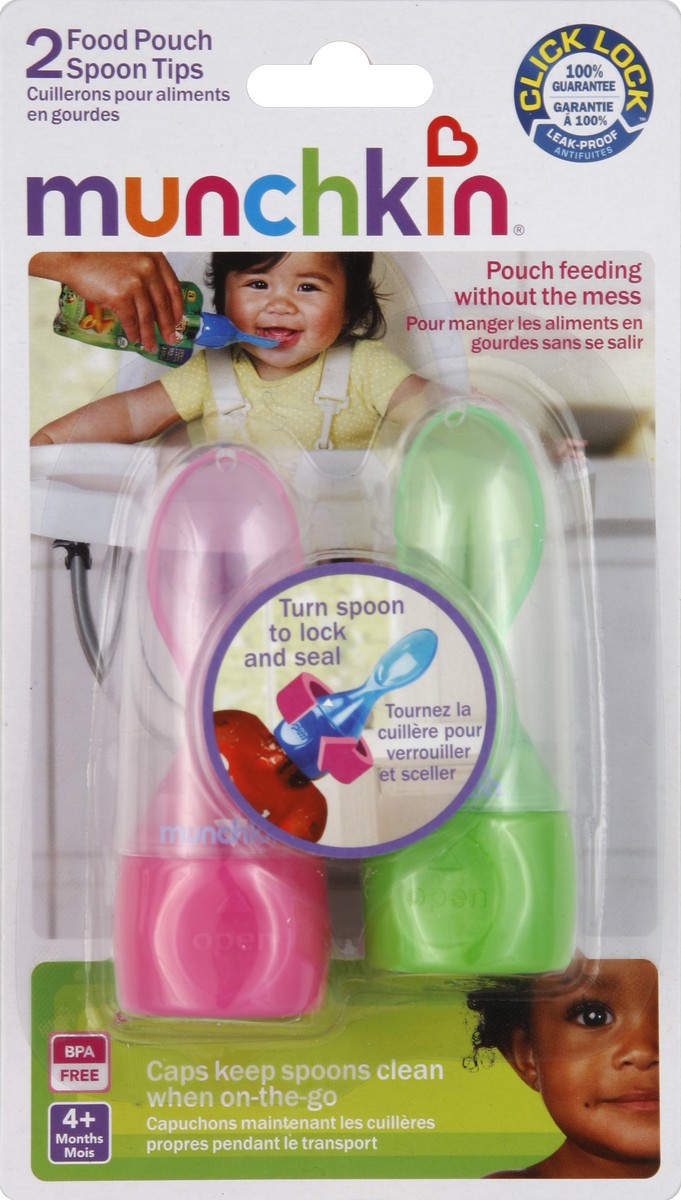 slide 5 of 6, Munchkin Click Lock Food Pouch Spoons, 2 ct