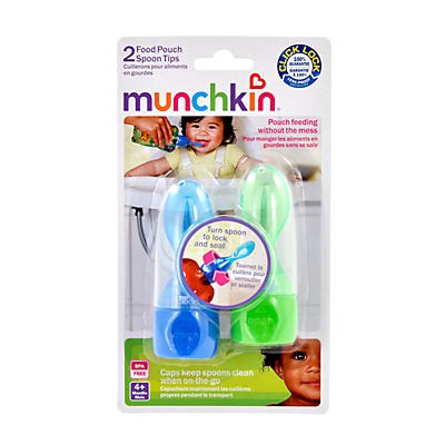 slide 1 of 6, Munchkin Click Lock Food Pouch Spoons, 2 ct