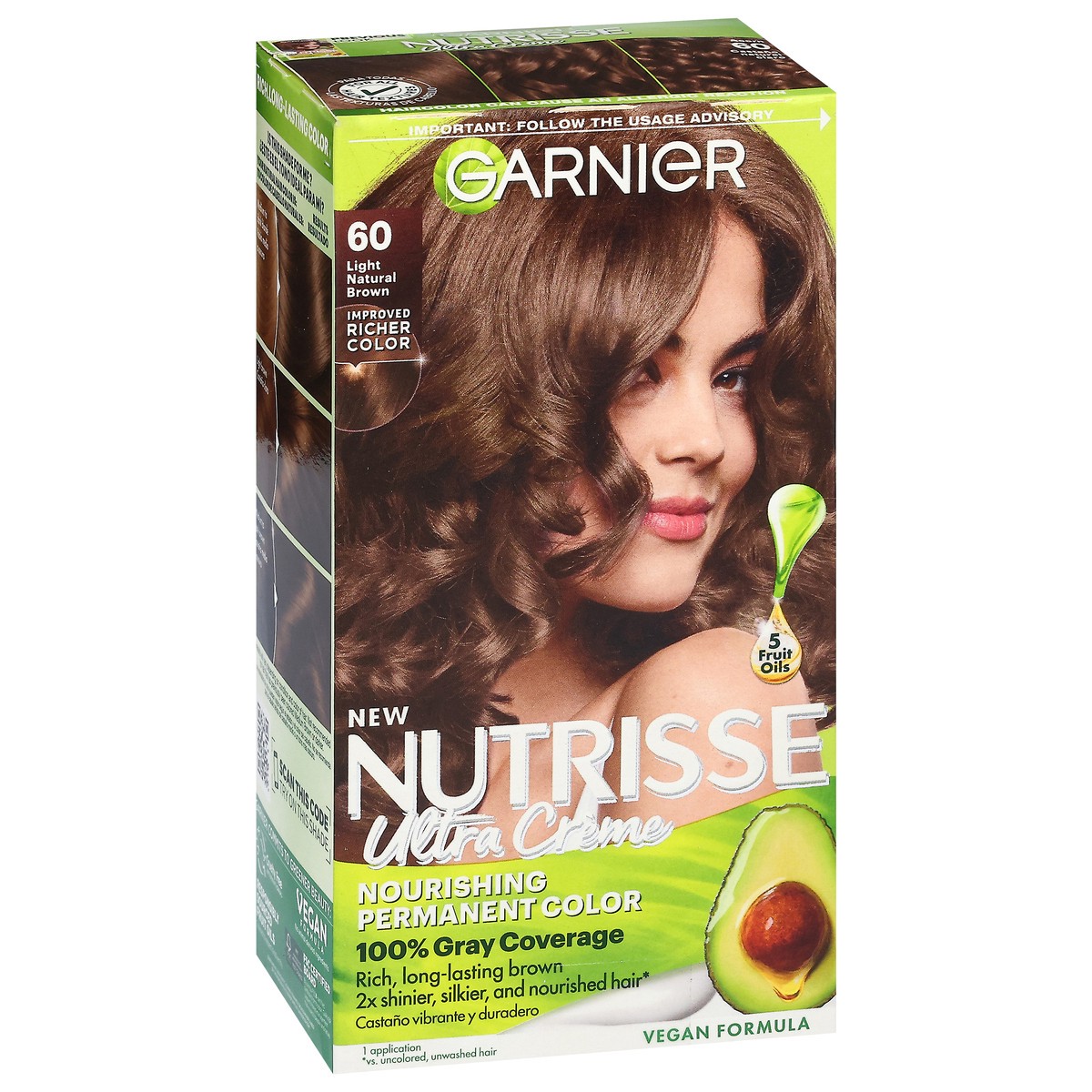 slide 5 of 11, Garnier Nourishing Permanent Hair Color Creme - 60 Light Natural Brown, 1.0 ct