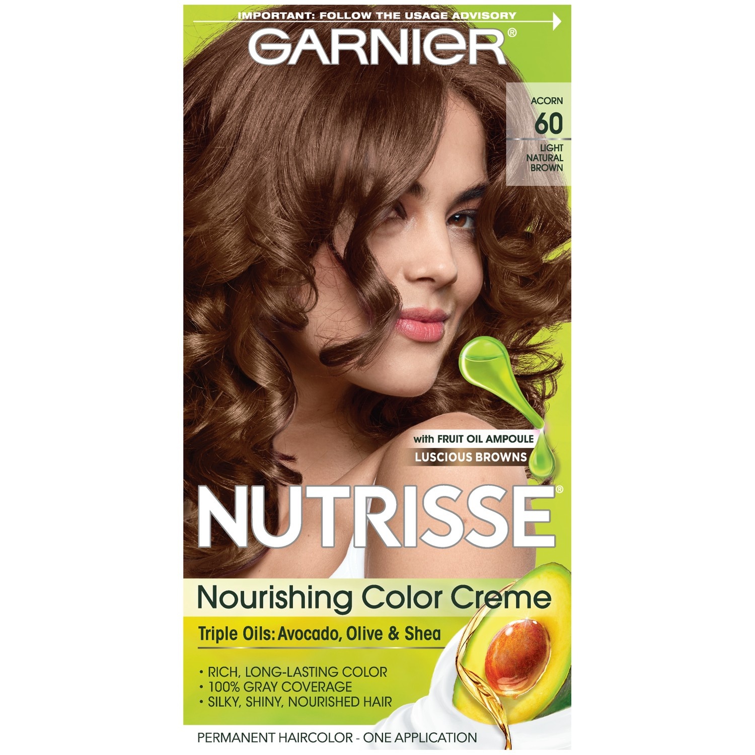 slide 1 of 8, Garnier Nourishing Permanent Hair Color Creme - 60 Light Natural Brown, 1.0 ct