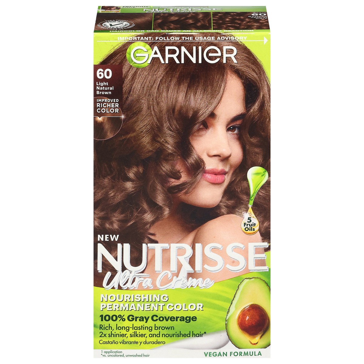 slide 1 of 11, Garnier Nourishing Permanent Hair Color Creme - 60 Light Natural Brown, 1.0 ct