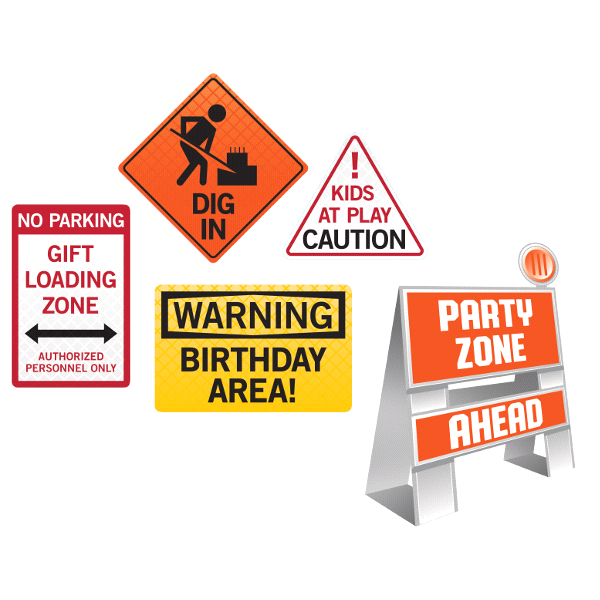 slide 1 of 1, Creative Converting Big Dig Easel Sign set, 6 ct