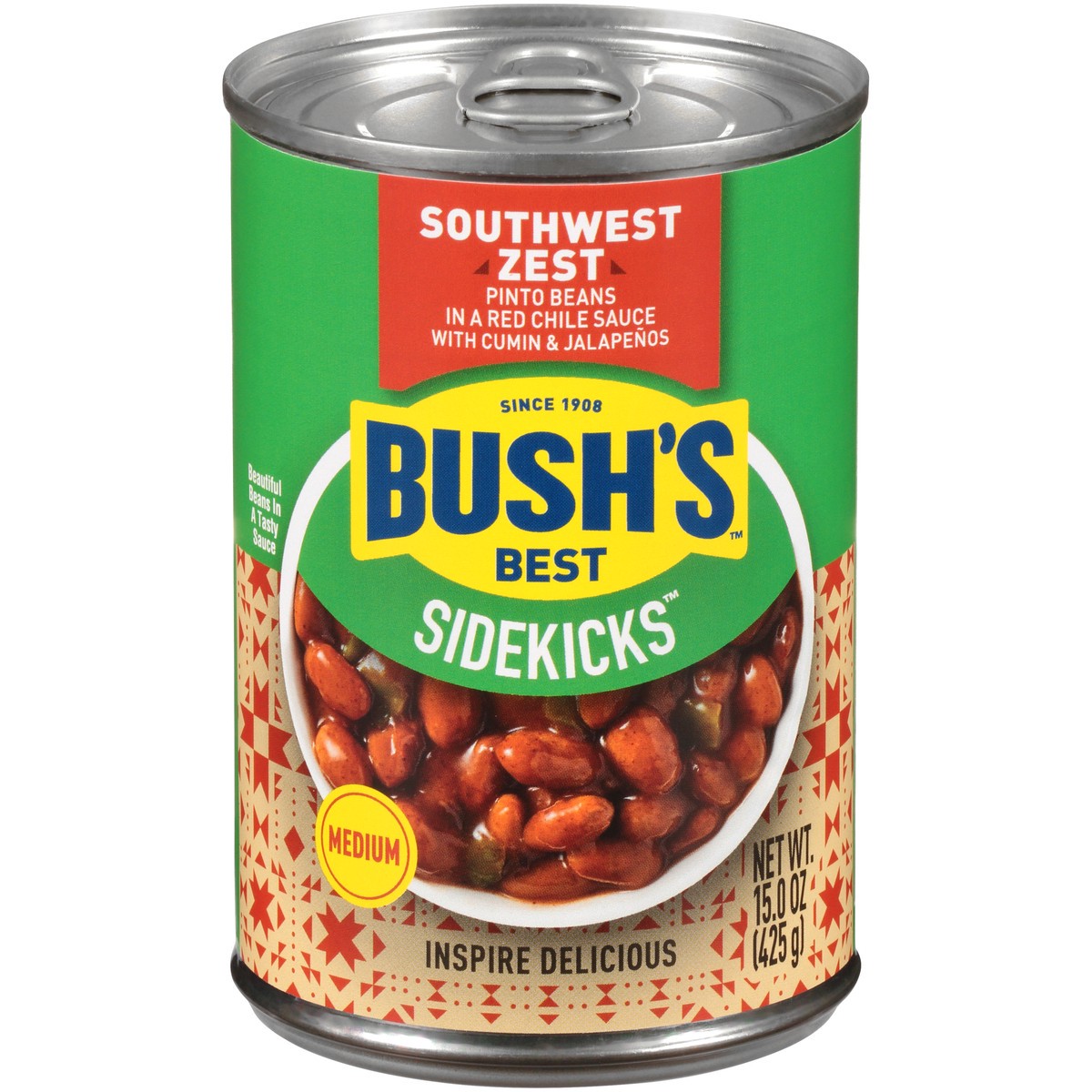 slide 1 of 7, Bush's Best Bush's Sidekicks Southwest Zest Pinto Beans 15 oz, 15 oz