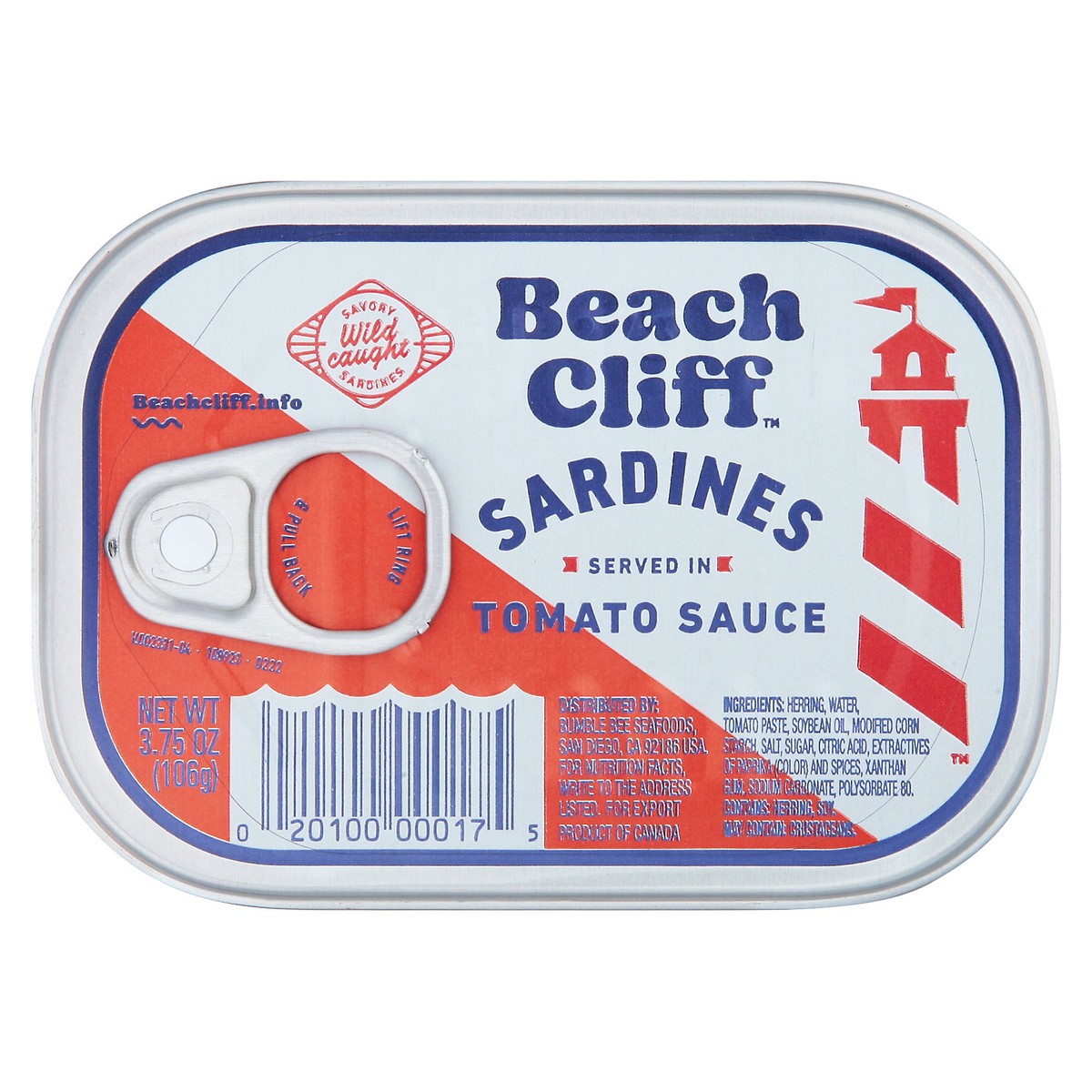 slide 1 of 9, Beach Cliff Sardines/Tomato Sauce, 3.75 oz