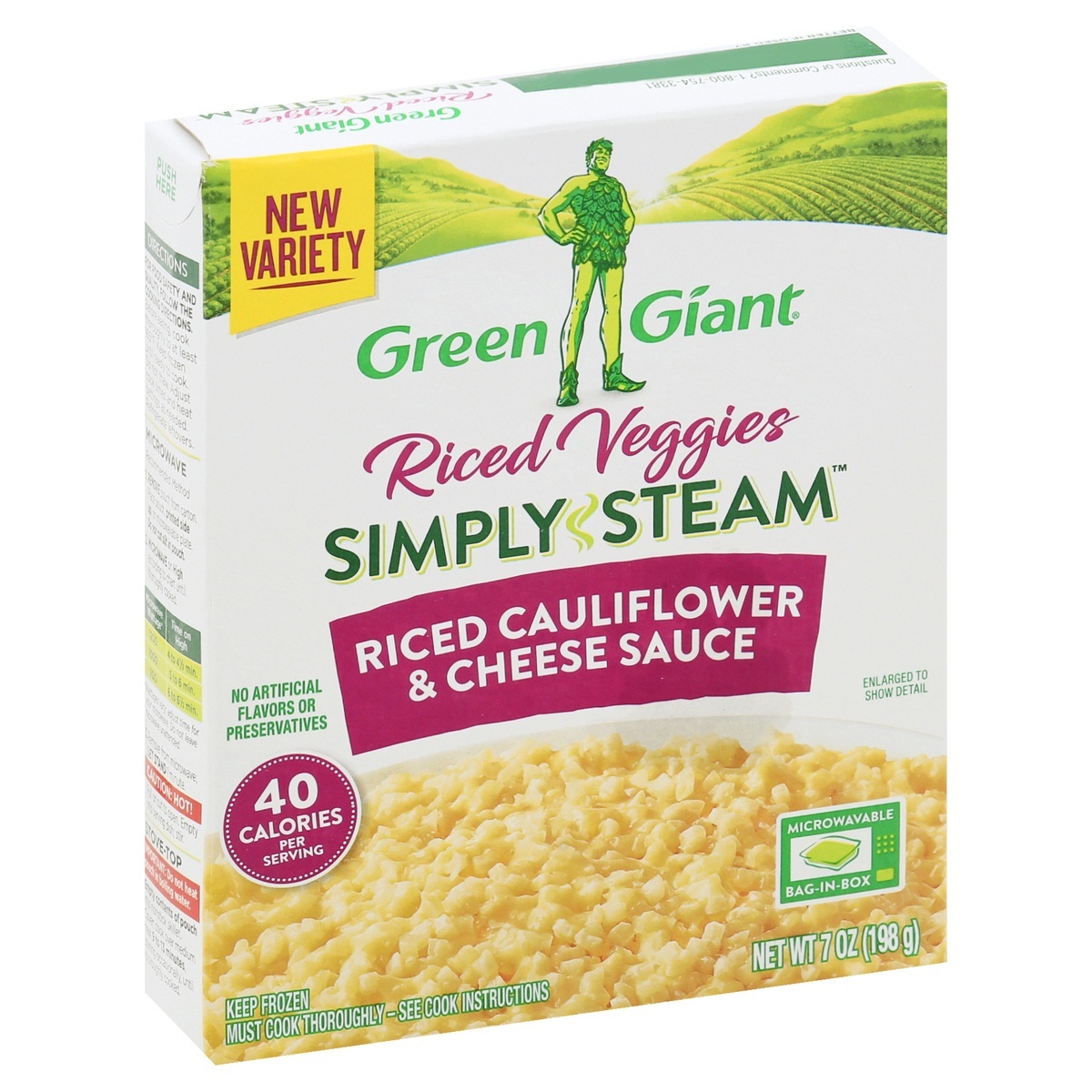 slide 1 of 1, Green Giant Simply Steam Riced Cauliflower & Cheese Sauce, 