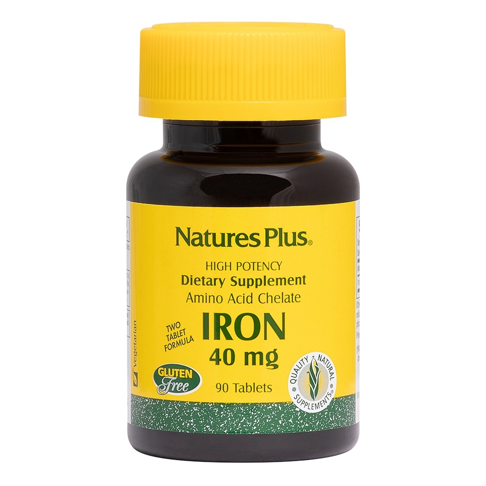 slide 1 of 1, Nature's Plus Iron 40 Mg Chelate, 90 ct; 40 mg