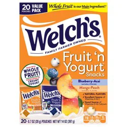 Welch's Fruit n'Yogurt Blueberry-Acai/Mango-Peach 20ct Box