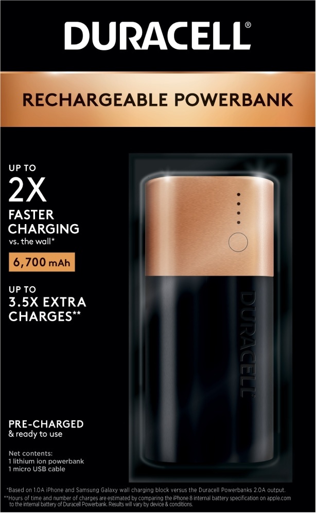 slide 1 of 4, Duracell Rechargeable Powerbank, 4 ct