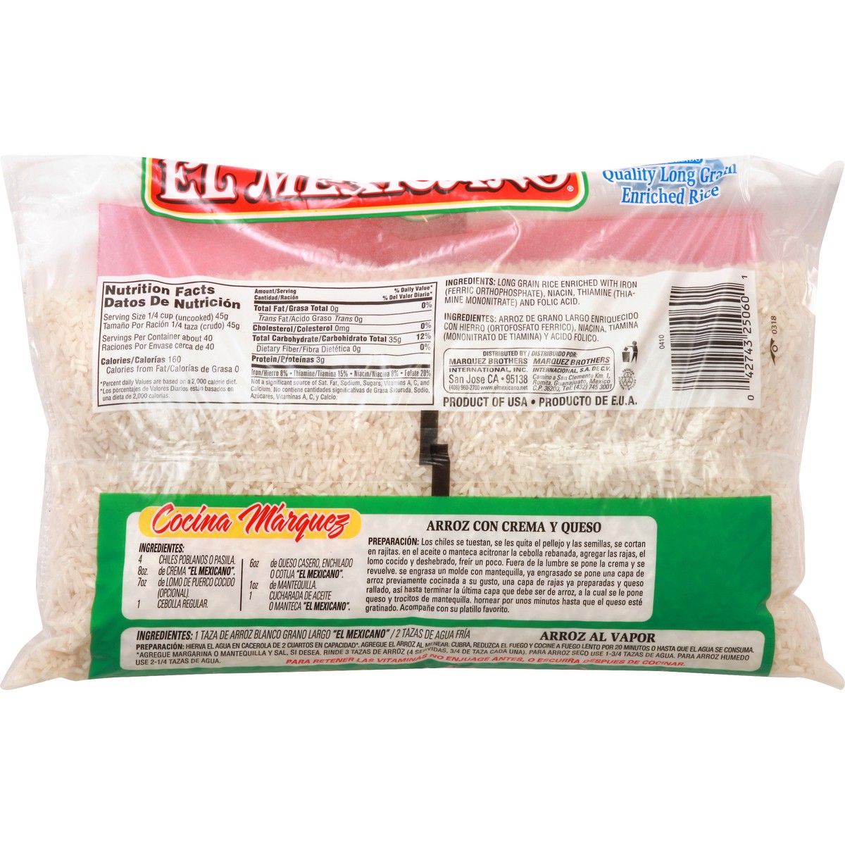 slide 5 of 9, El Mexicano Long Grain Rice, 64 oz