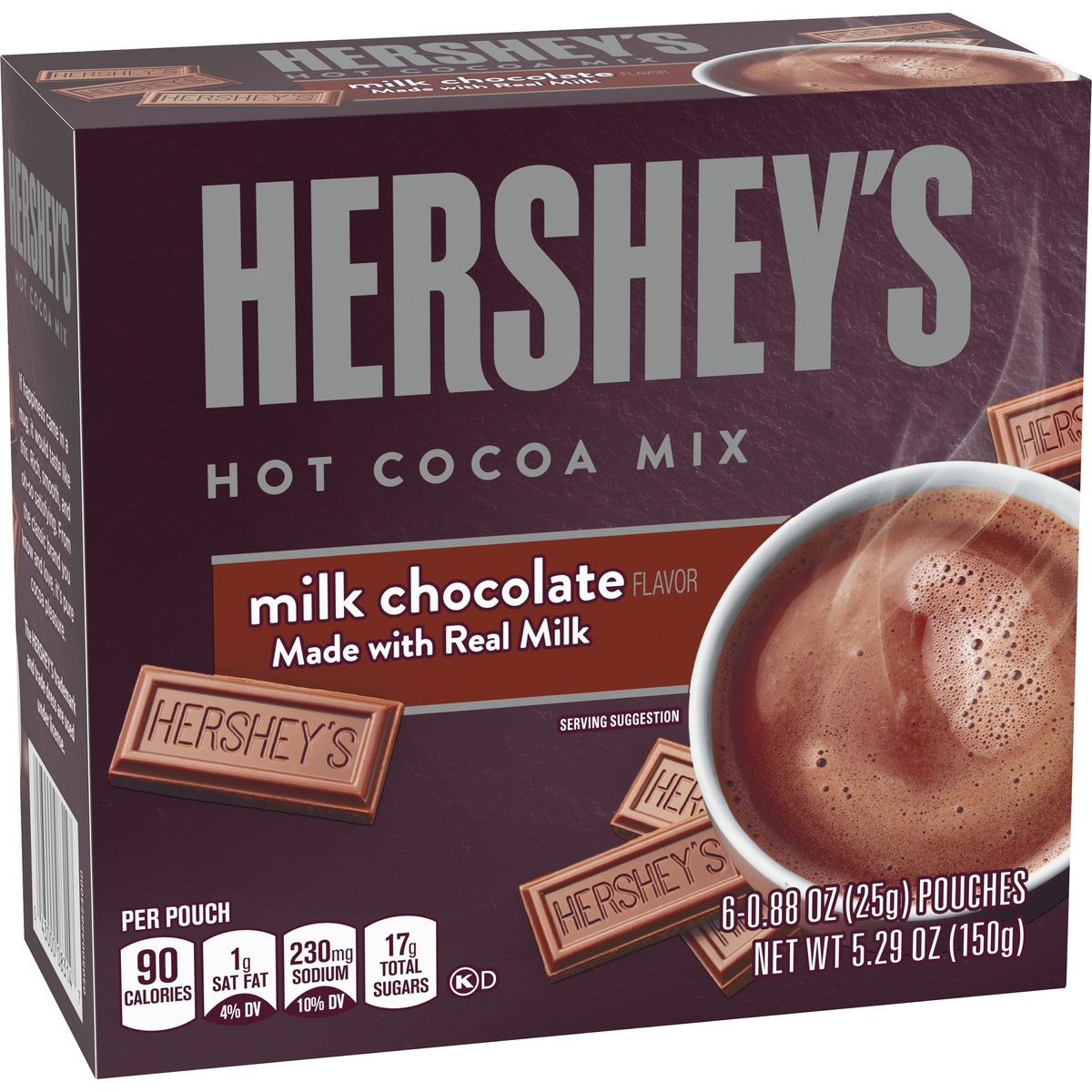 slide 2 of 11, Hershey's Milk Chocolate Hot Cocoa Mix with Real Milk, 6 ct; 0.88 oz