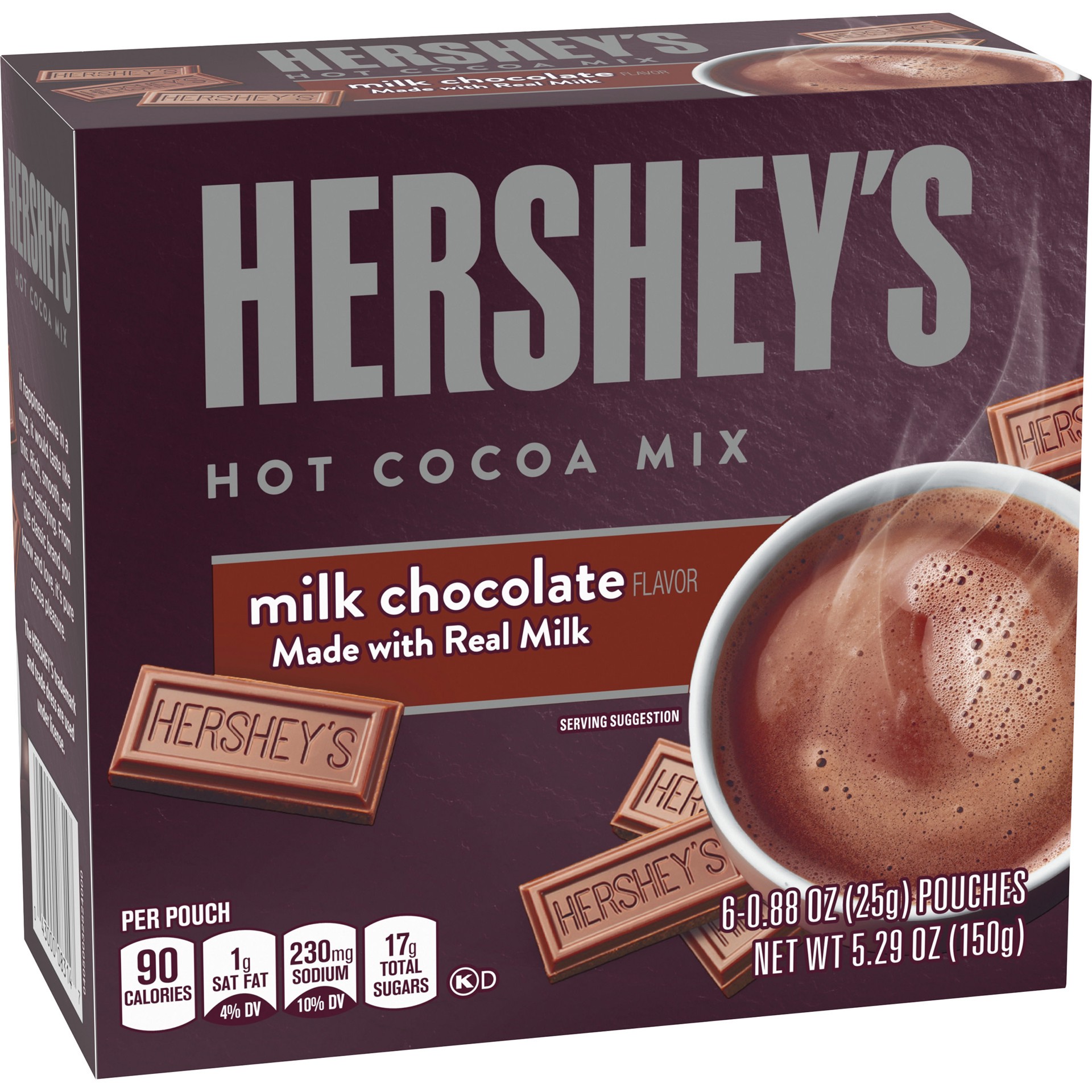 slide 4 of 5, Hershey's Milk Chocolate Hot Cocoa Mix with Real Milk, 6 ct Packets, 6 ct