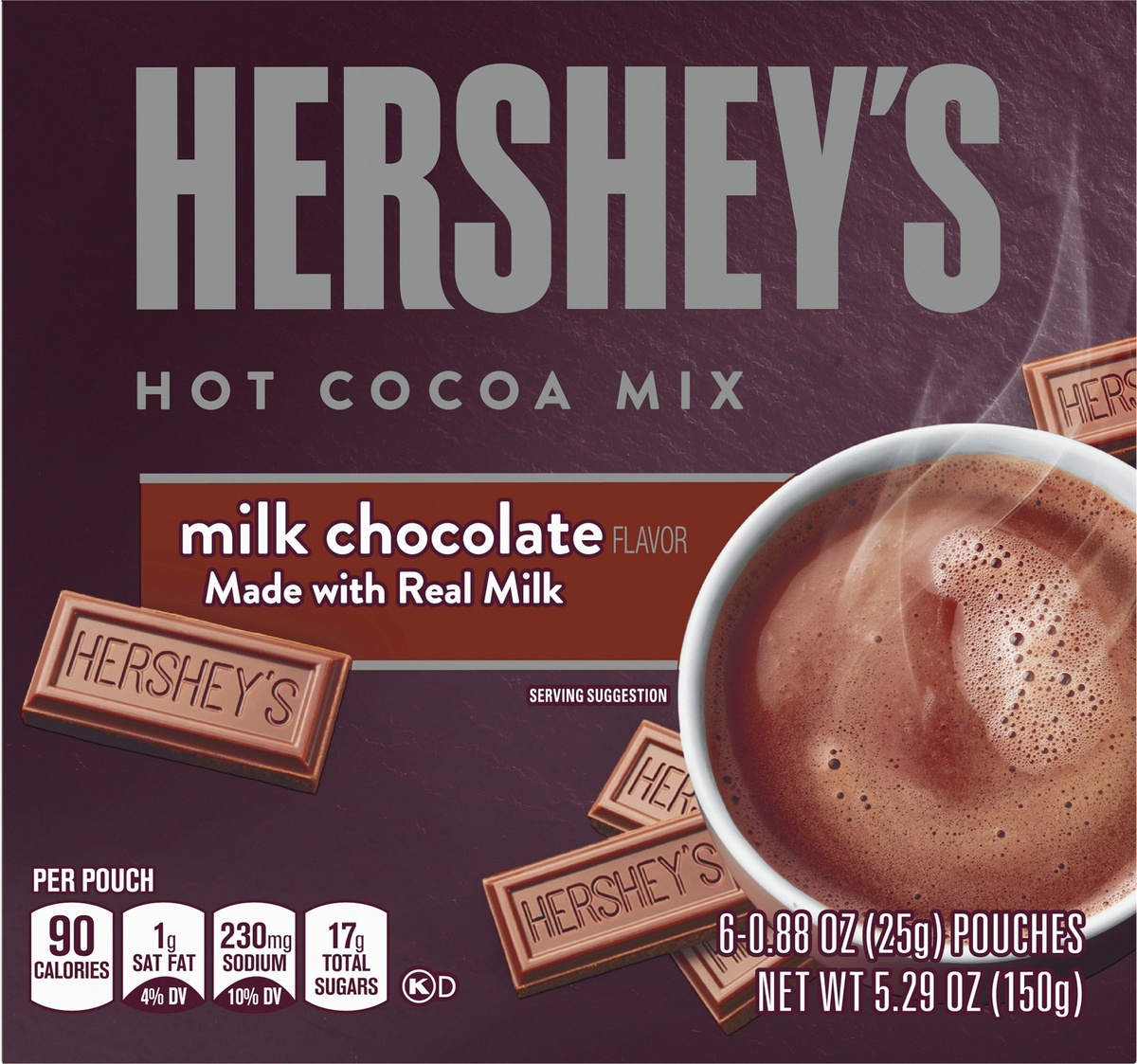 slide 11 of 11, Hershey's Milk Chocolate Hot Cocoa Mix with Real Milk, 6 ct; 0.88 oz