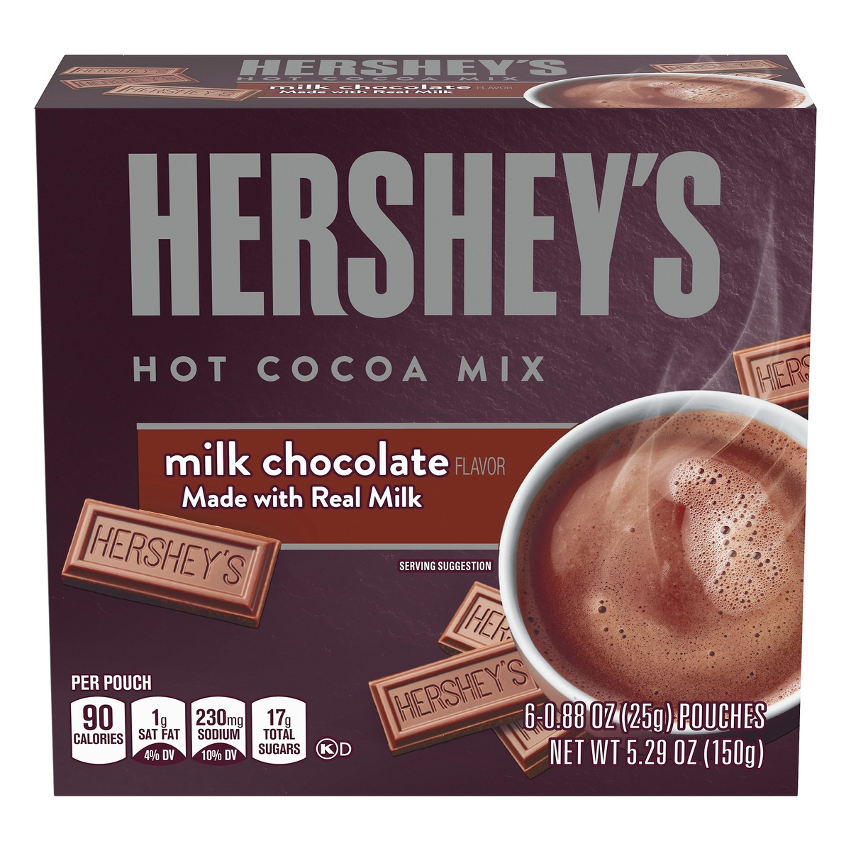 slide 9 of 11, Hershey's Milk Chocolate Hot Cocoa Mix with Real Milk, 6 ct; 0.88 oz