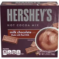 Hershey's Milk Chocolate Hot Cocoa Mix with Real Milk, 6 ct Packets