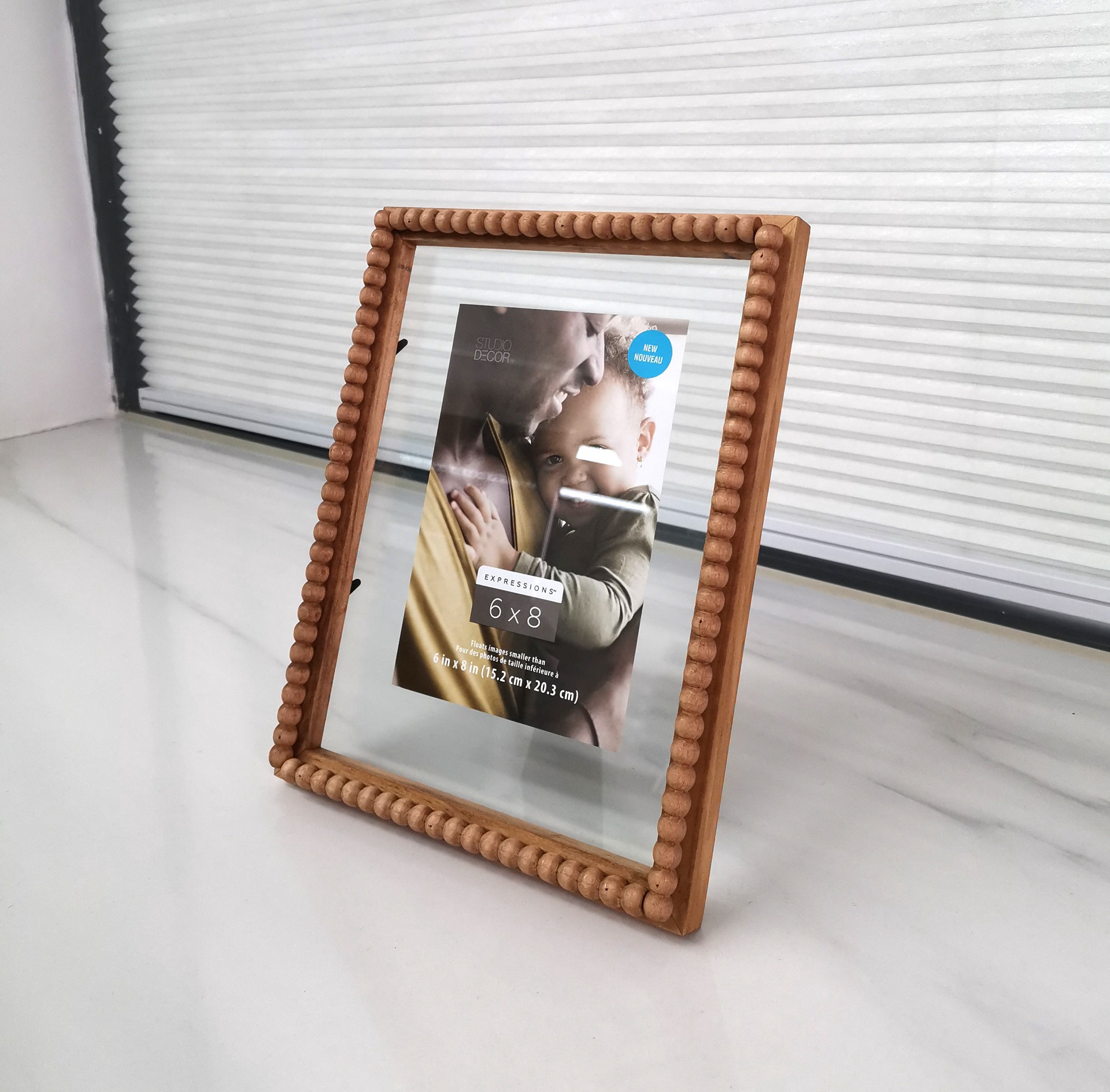 slide 3 of 6, Expressions 6" X 8" Natural Beaded Float Frame By Studio Decor, 6 in x 8 in